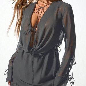 Missguided Sheer Black Mini Dress